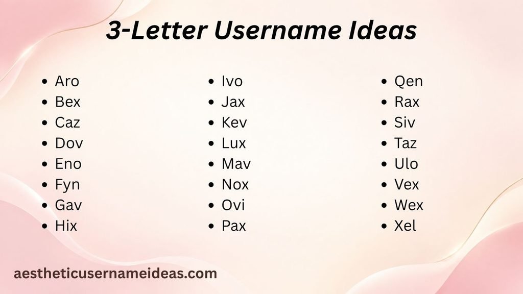 3-Letter Username Ideas