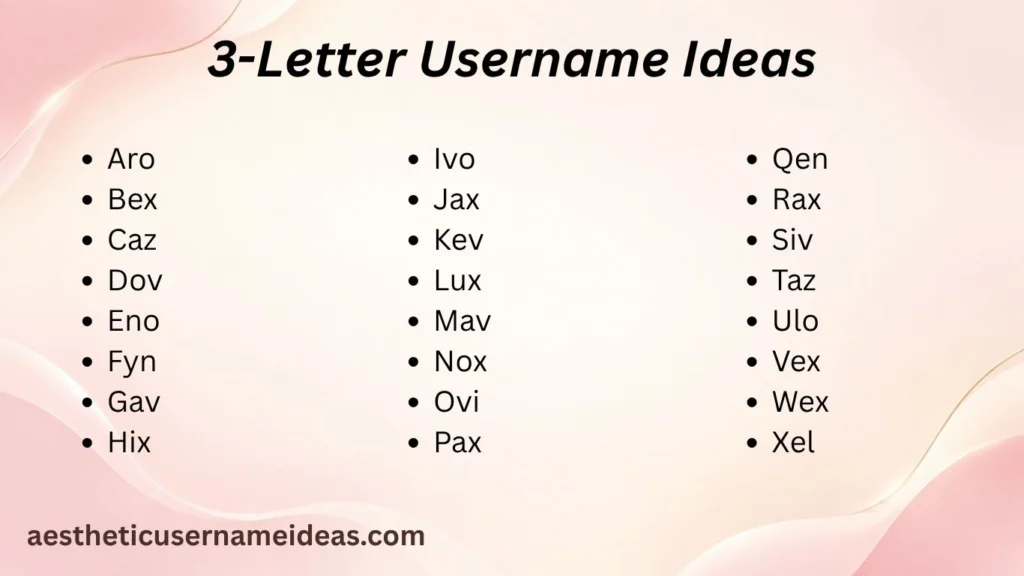 3-Letter Username Ideas