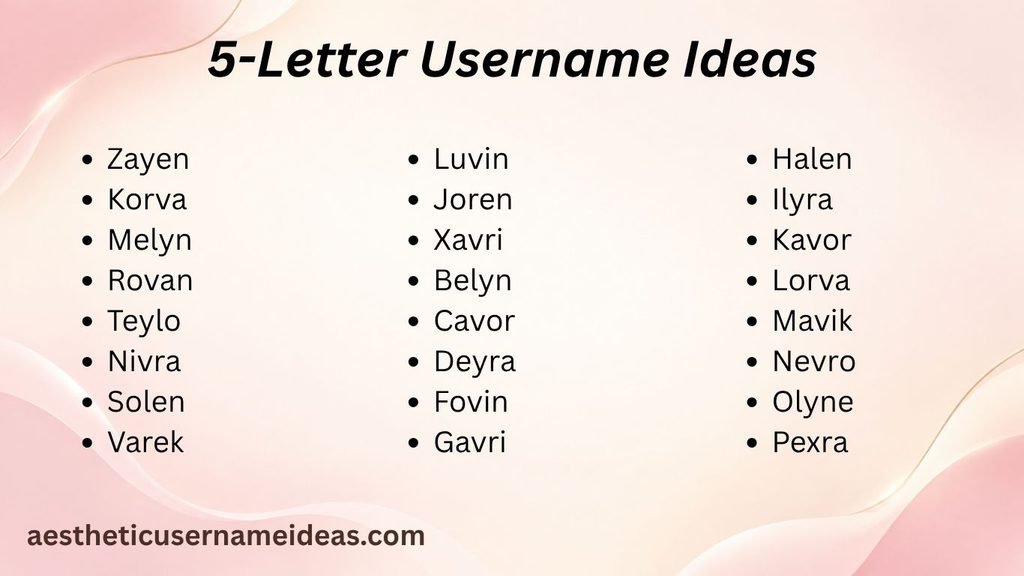 5-Letter Username Ideas