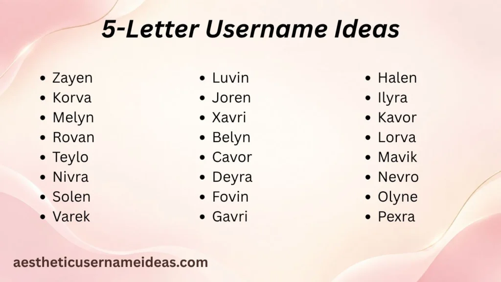 5-Letter Username Ideas