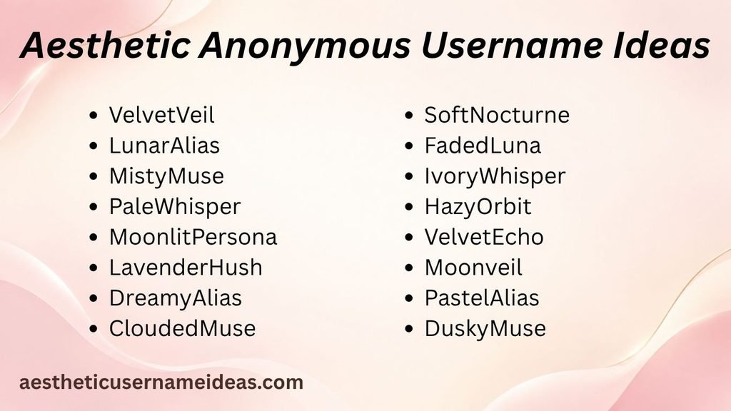Aesthetic Anonymous Username Ideas