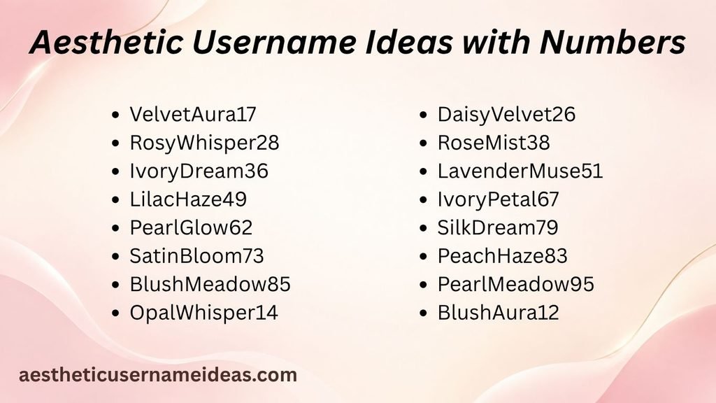 Aesthetic Username Ideas with Numbers
