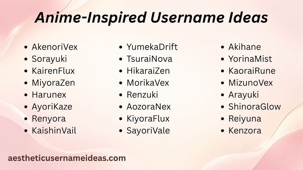 Anime-Inspired Username Ideas