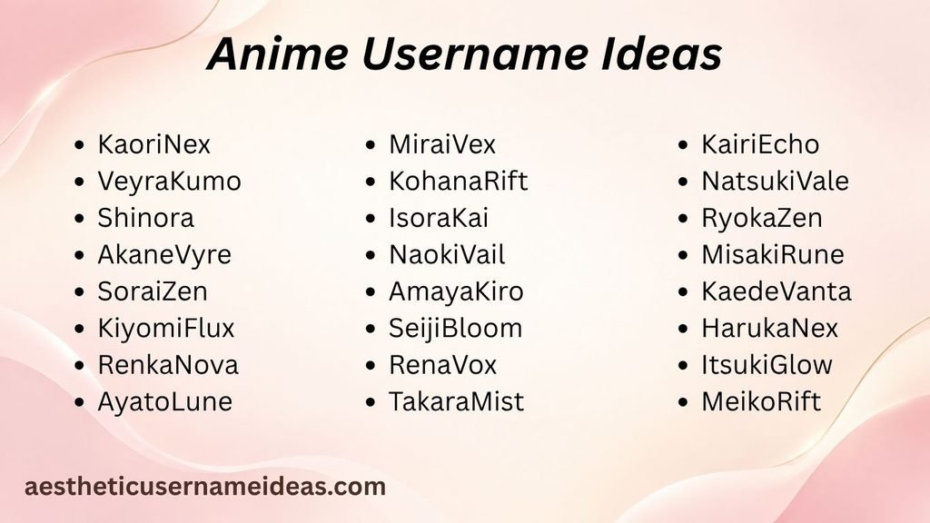 Anime Username Ideas