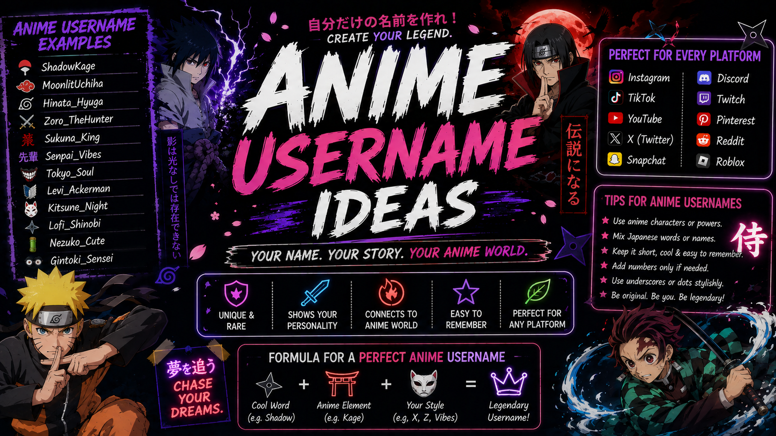 Anime Username Ideas