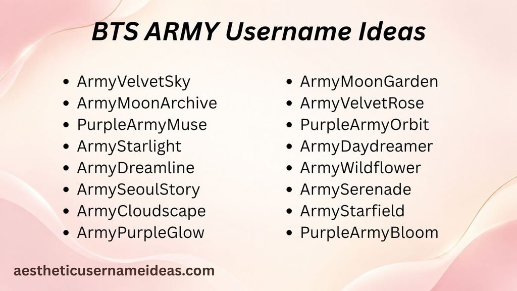 BTS ARMY Username Ideas