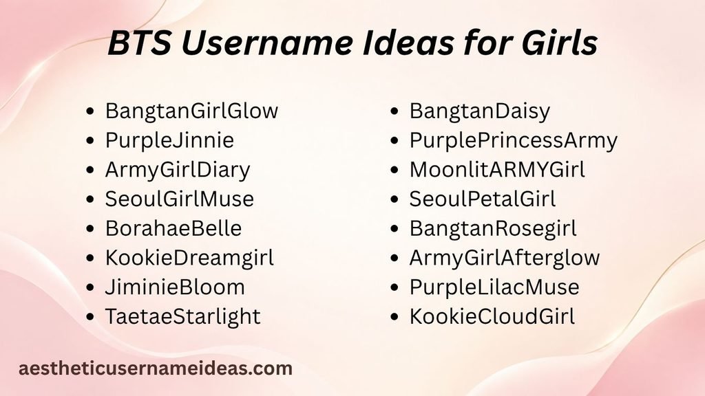 BTS Username Ideas for Girls