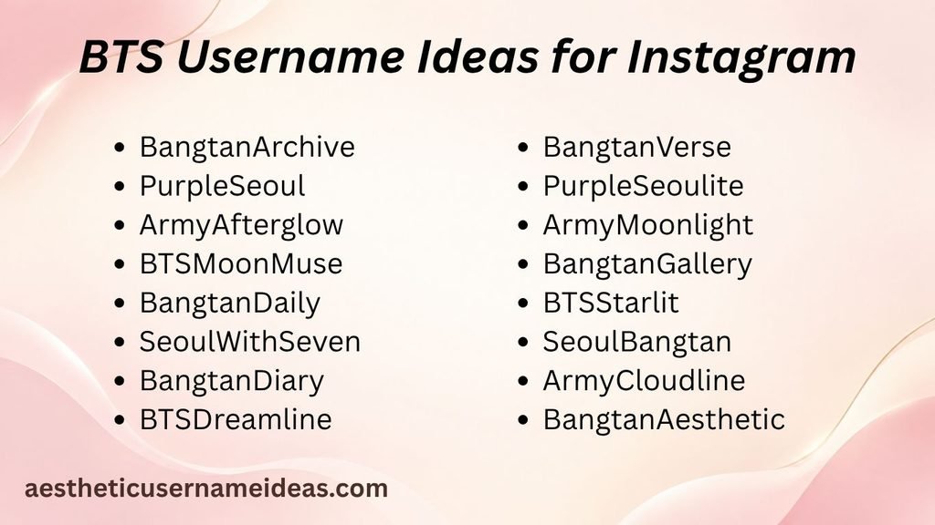 BTS Username Ideas for Instagram