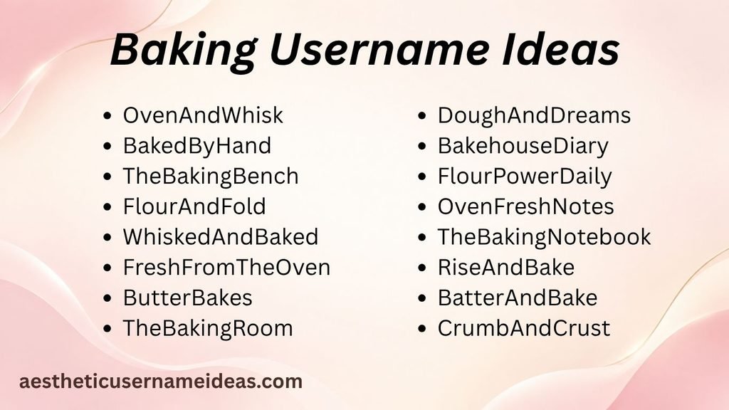 Baking Username Ideas