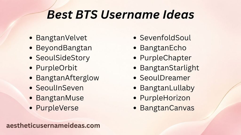 Best BTS Username Ideas