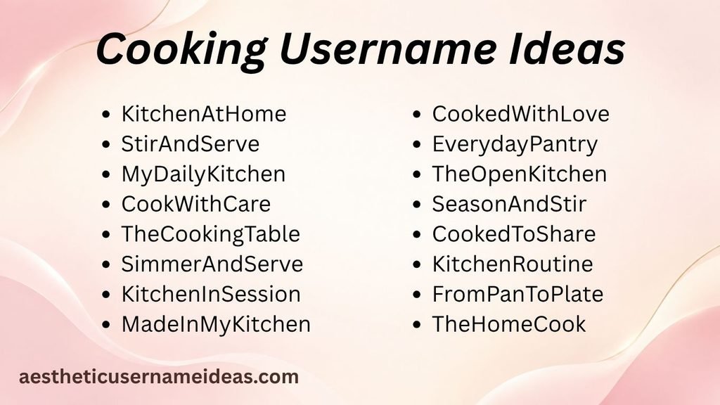 Cooking Username Ideas
