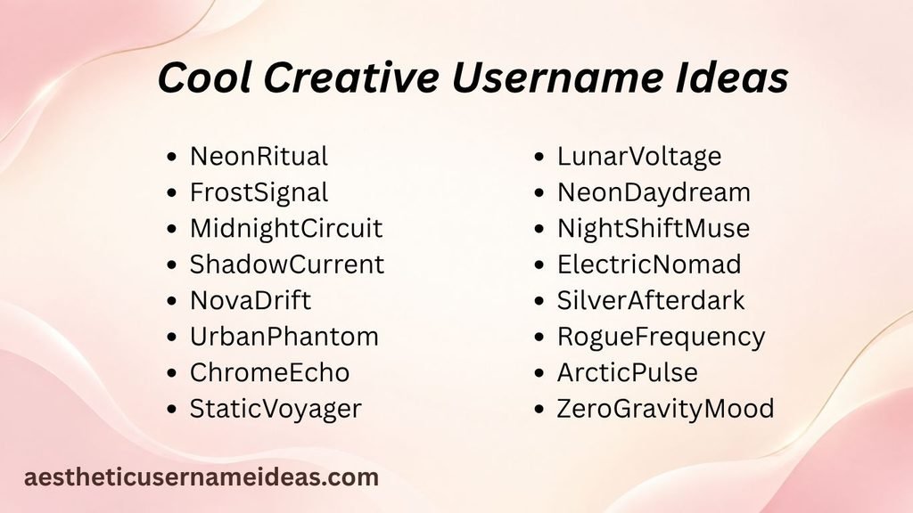 Cool Creative Username Ideas