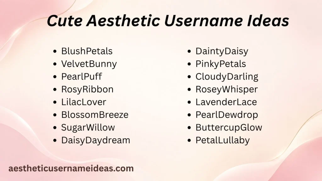 Cute Aesthetic Username Ideas