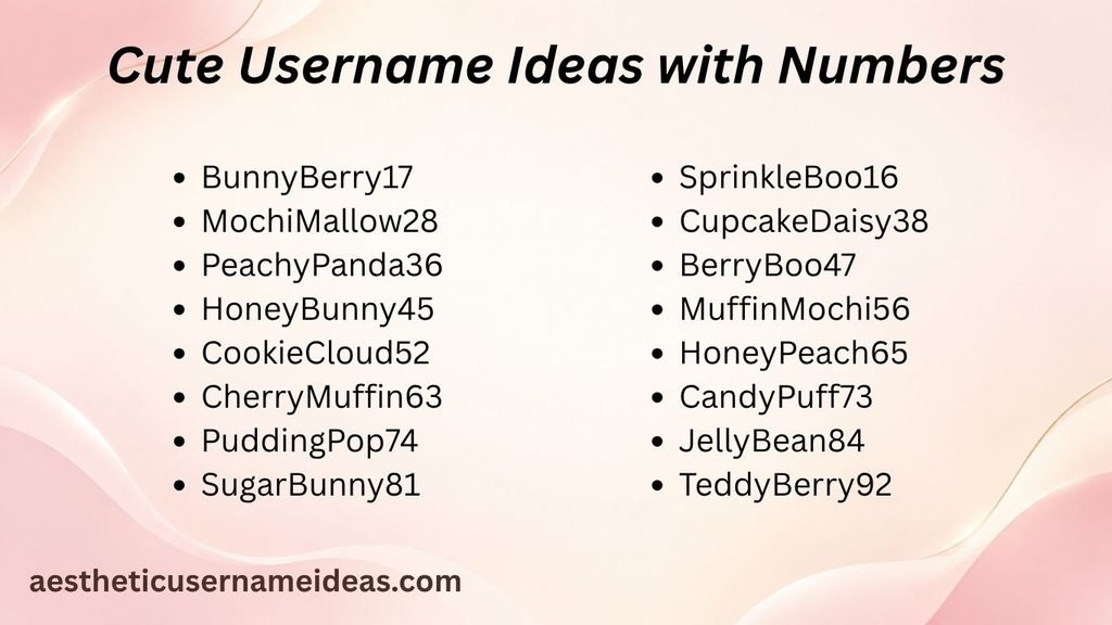 Cute Username Ideas with Numbers