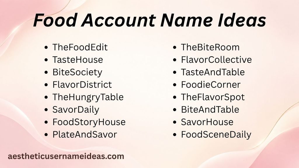 Food Account Name Ideas