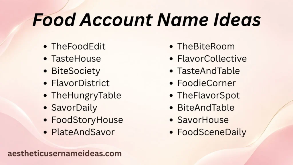 Food Account Name Ideas