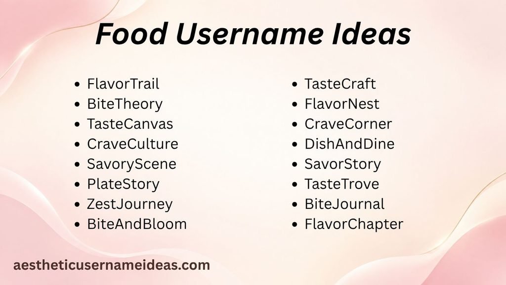 Food Username Ideas