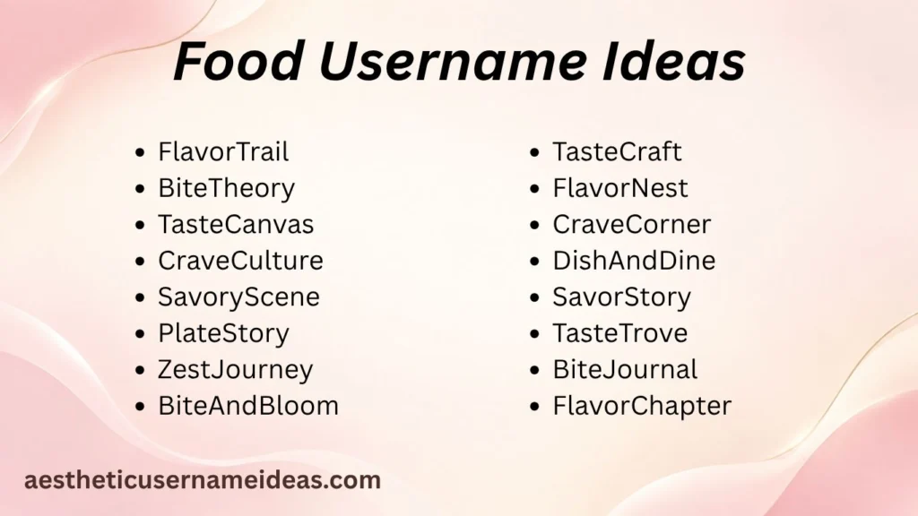 Food Username Ideas