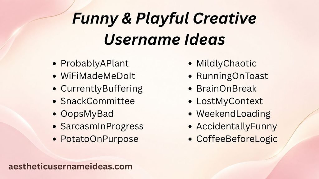 Funny & Playful Creative Username Ideas
