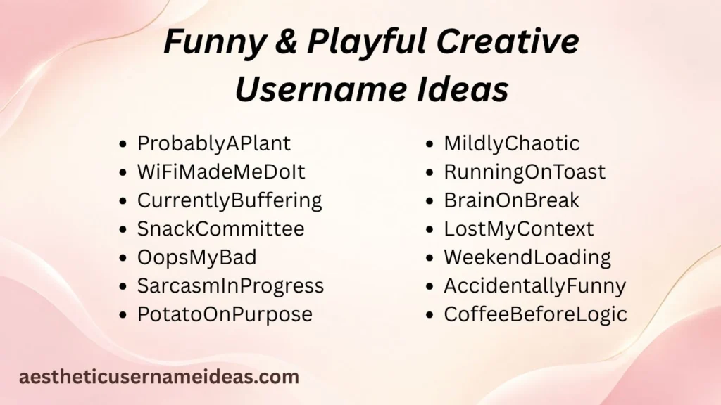 Funny & Playful Creative Username Ideas