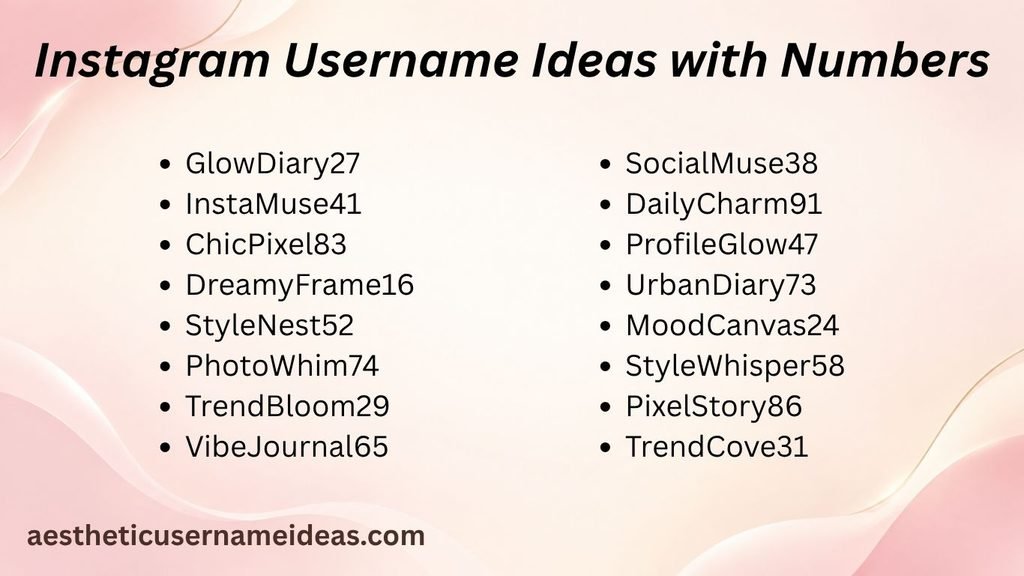Instagram Username Ideas with Numbers