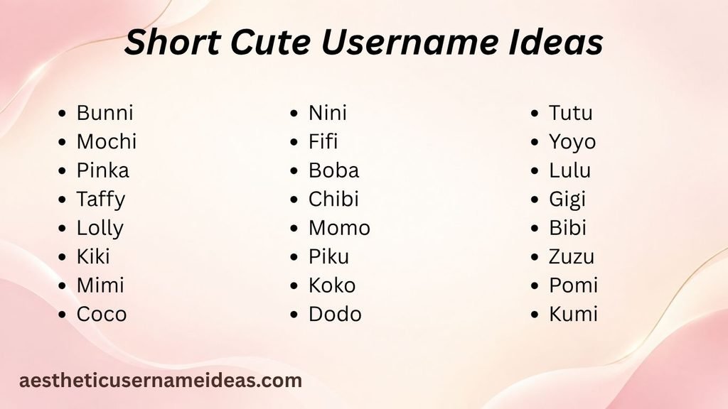 Short Cute Username Ideas