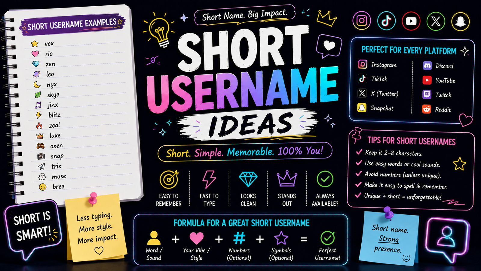 Short Username Ideas