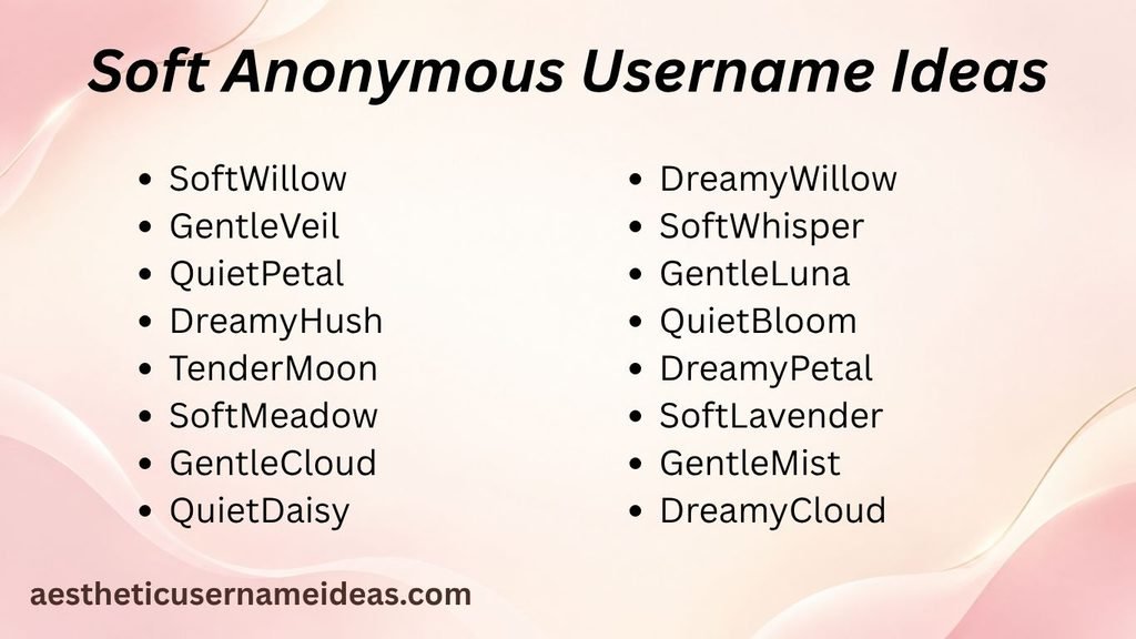 Soft Anonymous Username Ideas