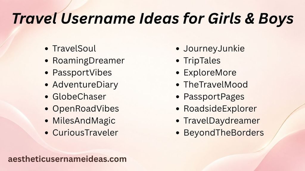 Travel Username Ideas for Girls & Boys