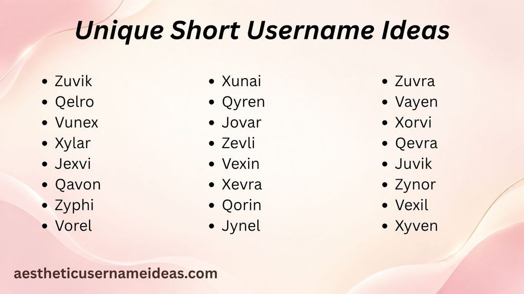 Unique Short Username Ideas