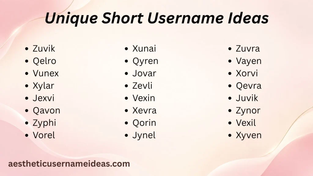 Unique Short Username Ideas