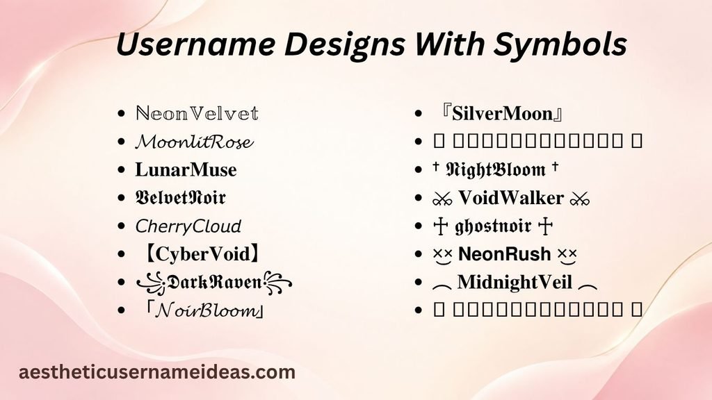 Username Designs With Symbols