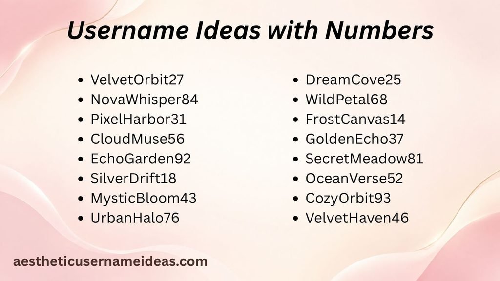 Username Ideas with Numbers