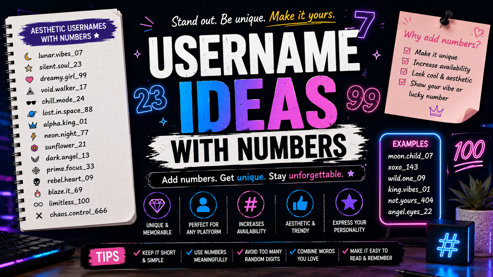 Username Ideas with Numbers