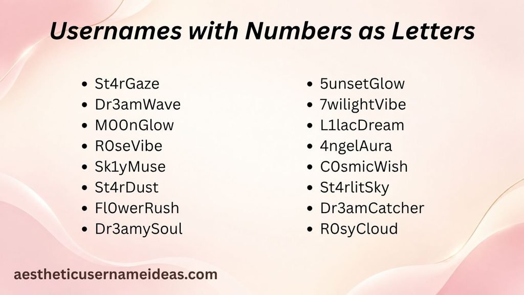 Usernames with Numbers as Letters
