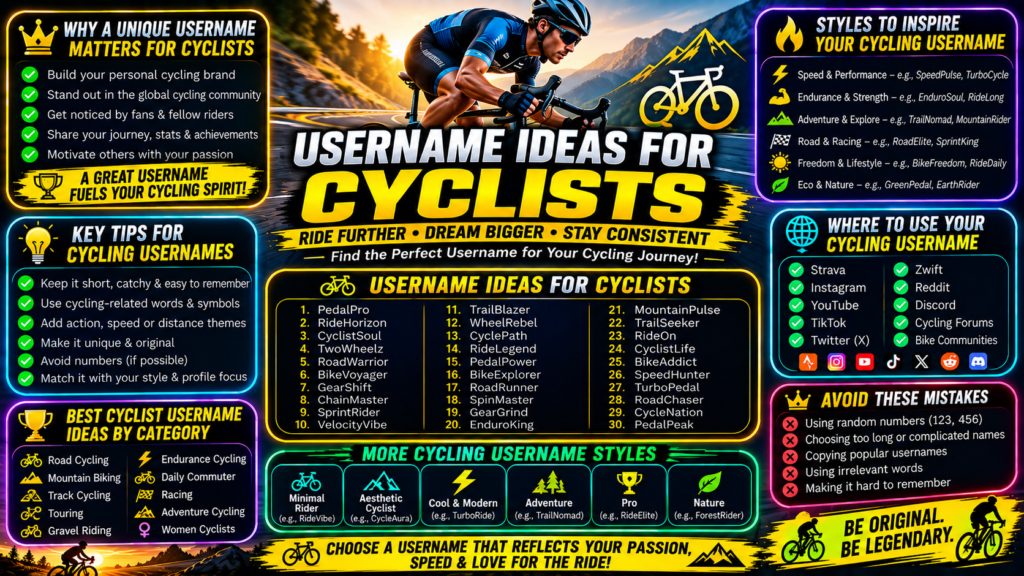 Username Ideas for Cyclists