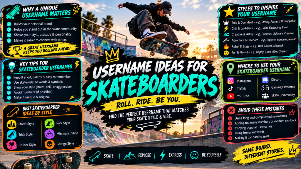 Username Ideas for Skateboarders
