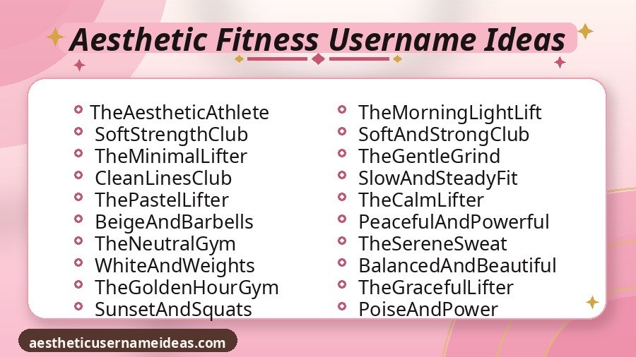 Aesthetic Fitness Username Ideas