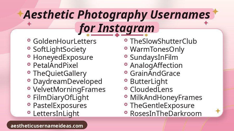Aesthetic Photography Usernames for Instagram