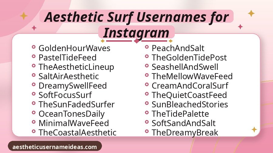 Aesthetic Surf Usernames for Instagram