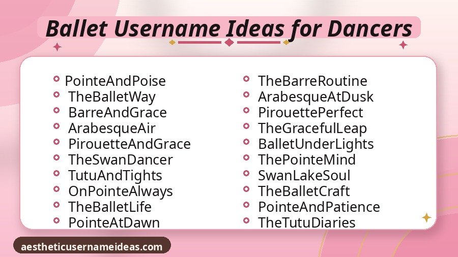 Ballet Username Ideas for Dancers