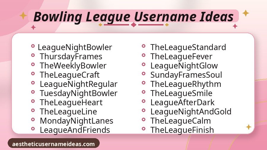 Bowling League Username Ideas
