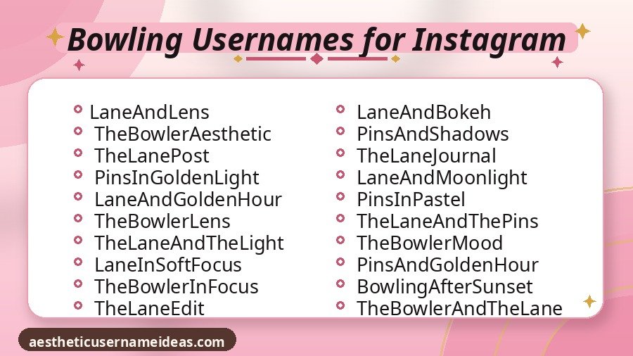 Bowling Usernames for Instagram