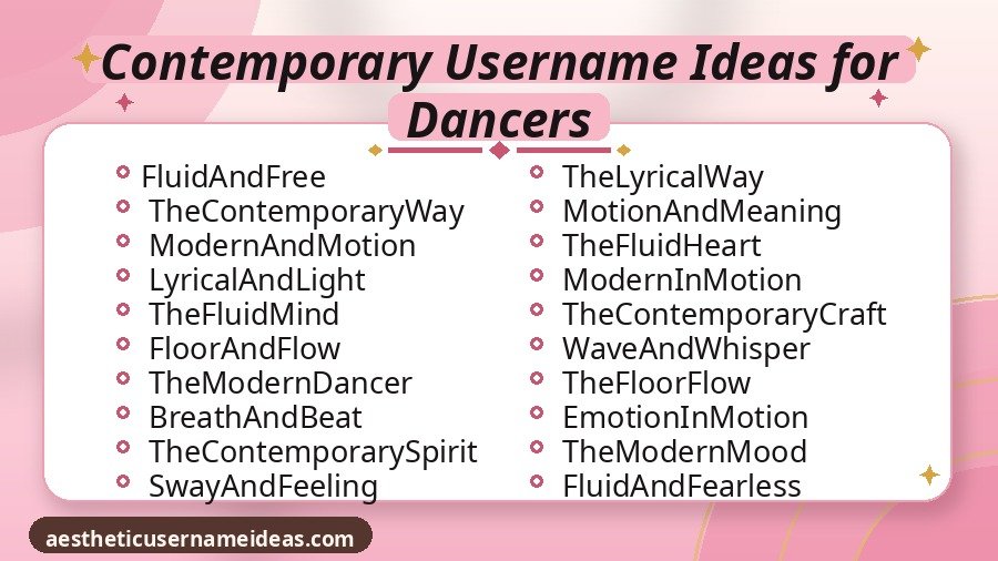 Contemporary Username Ideas for Dancers