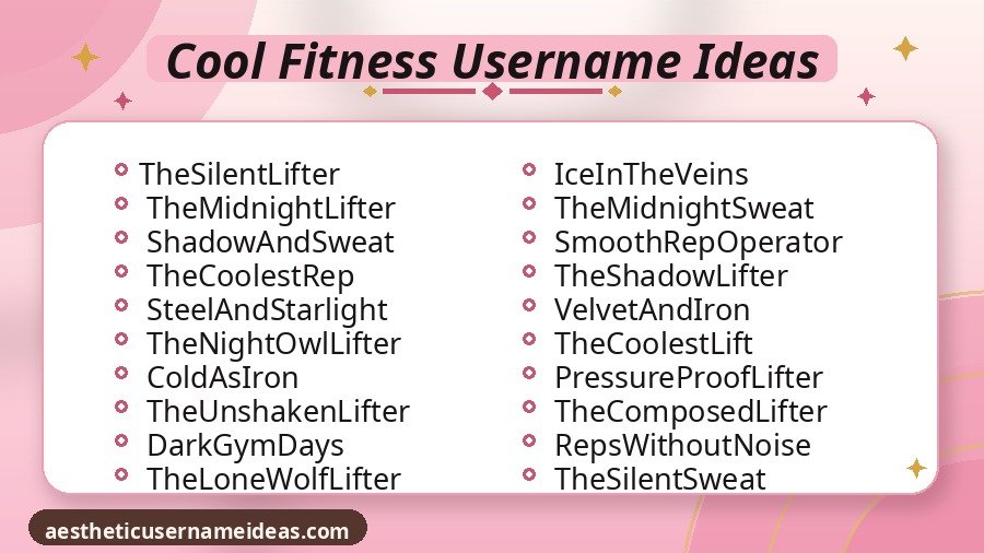 Cool Fitness Username Ideas