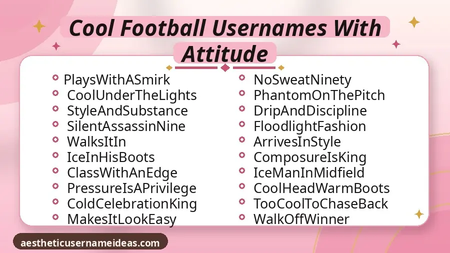 Cool Football Usernames With Attitude
