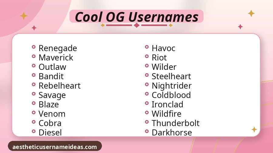 Cool OG Usernames