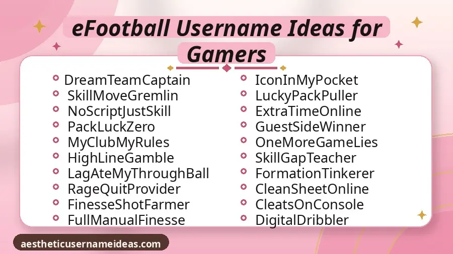 eFootball Username Ideas for Gamers