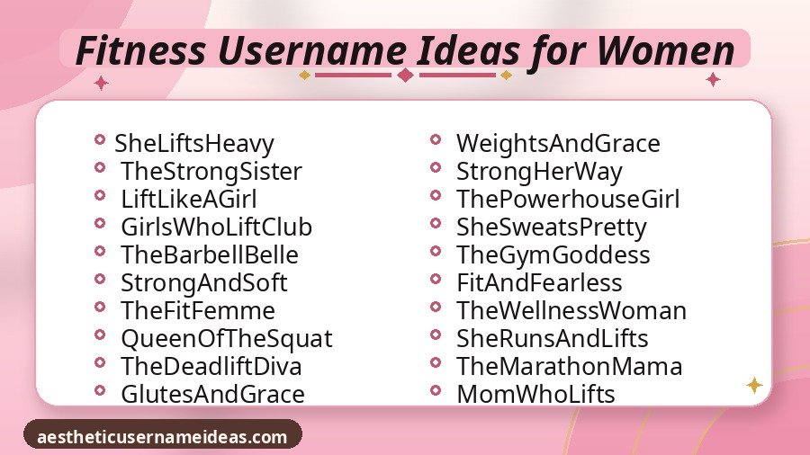 Fitness Username Ideas for Women