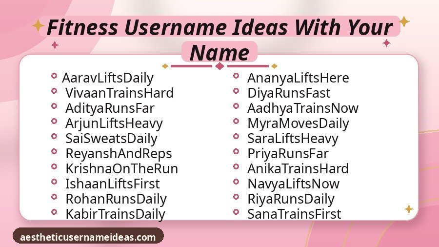 Fitness Username Ideas With Your Name